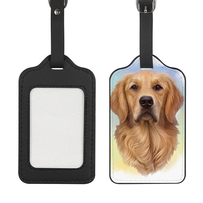Golden Retriever Portrait Print Luggage Tag