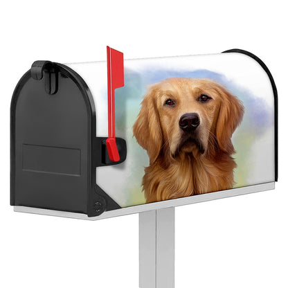 Golden Retriever Portrait Print Mailbox Cover