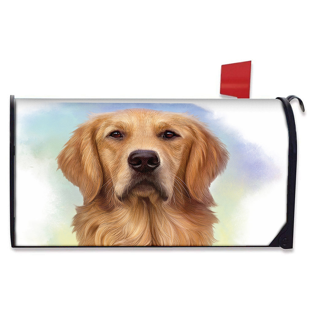 Golden Retriever Portrait Print Mailbox Cover