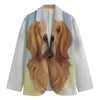 Golden Retriever Portrait Print Men's Blazer