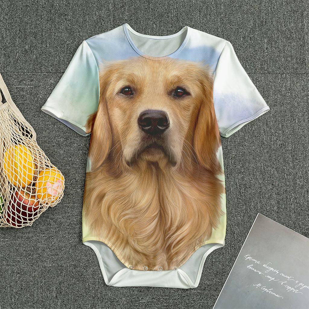 Golden Retriever Portrait Print Men's Bodysuit