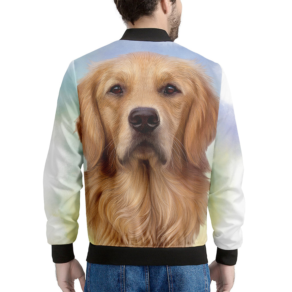 Golden Retriever Portrait Print Men's Bomber Jacket