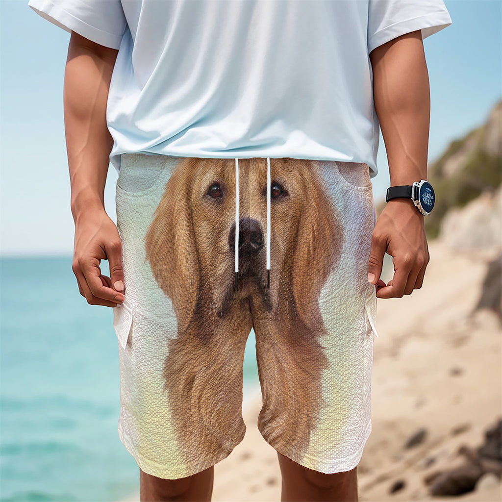 Golden Retriever Portrait Print Men's Cargo Shorts