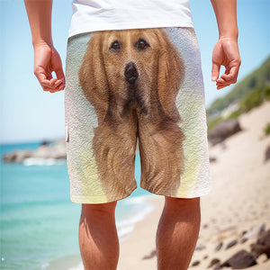 Golden Retriever Portrait Print Men's Cargo Shorts