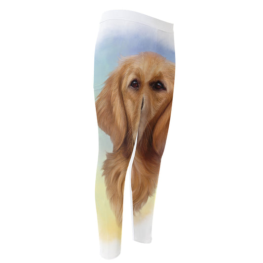Golden Retriever Portrait Print Men's Compression Pants