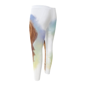 Golden Retriever Portrait Print Men's Compression Pants