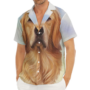 Golden Retriever Portrait Print Men's Deep V-Neck Shirt