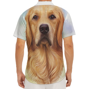 Golden Retriever Portrait Print Men's Deep V-Neck Shirt