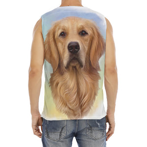 Golden Retriever Portrait Print Men's Fitness Tank Top