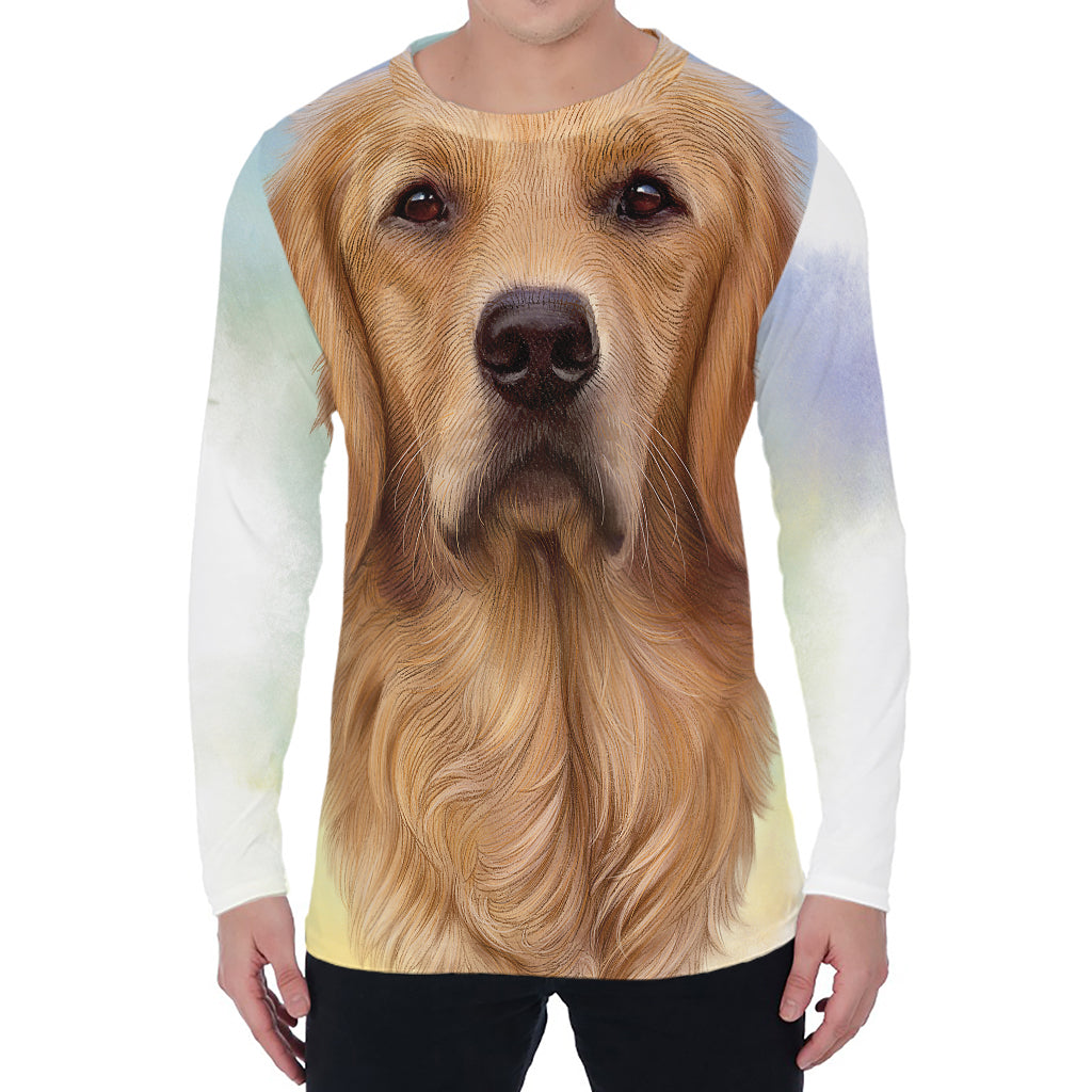 Golden Retriever Portrait Print Men's Long Sleeve T-Shirt