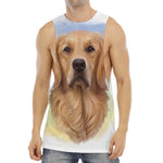 Golden Retriever Portrait Print Men's Muscle Tank Top