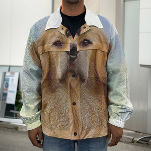 Golden Retriever Portrait Print Men's Shirt Jacket