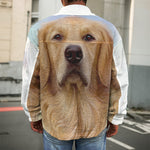 Golden Retriever Portrait Print Men's Shirt Jacket