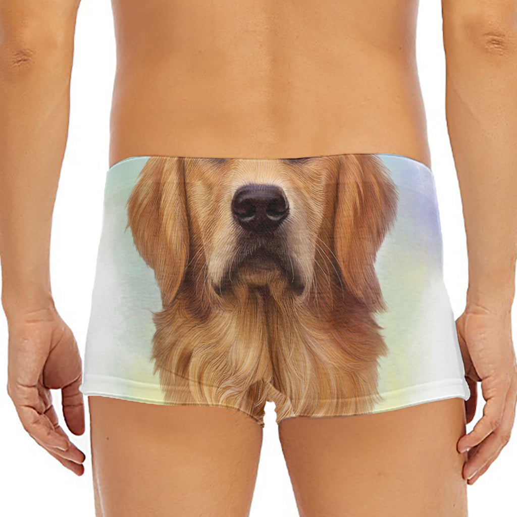 Golden Retriever Portrait Print Men's Short Boxer Briefs