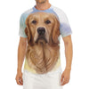 Golden Retriever Portrait Print Men's Short Sleeve Rash Guard