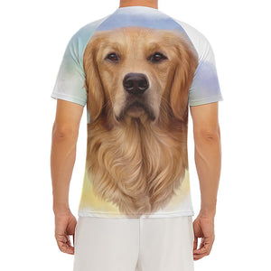 Golden Retriever Portrait Print Men's Short Sleeve Rash Guard