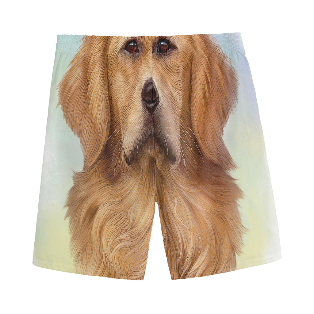 Golden Retriever Portrait Print Men's Sports Shorts