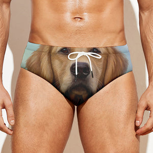 Golden Retriever Portrait Print Men's Swim Briefs