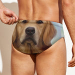 Golden Retriever Portrait Print Men's Swim Briefs