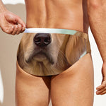 Golden Retriever Portrait Print Men's Swim Briefs