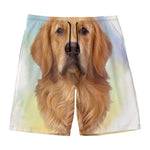 Golden Retriever Portrait Print Men's Swim Trunks