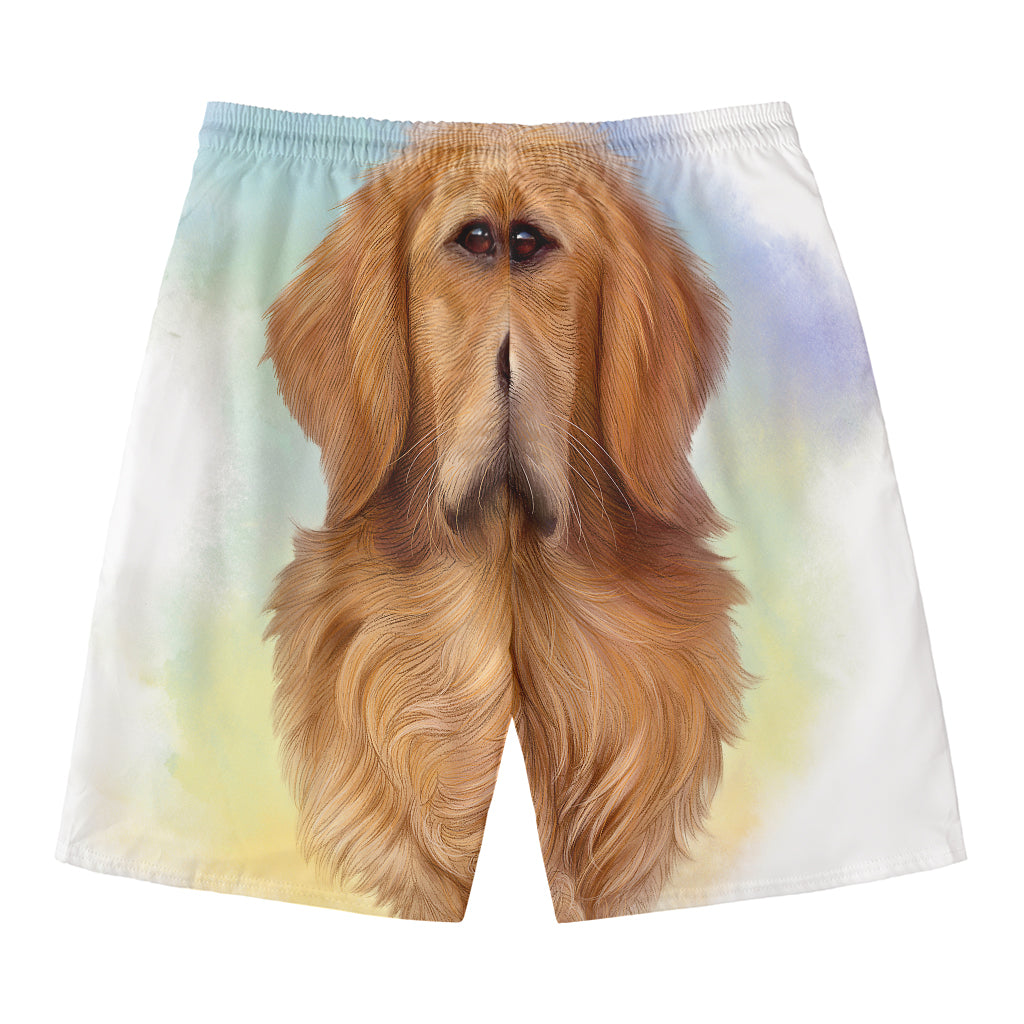 Golden Retriever Portrait Print Men's Swim Trunks