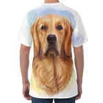 Golden Retriever Portrait Print Men's Velvet T-Shirt