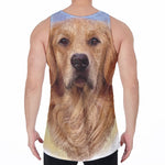 Golden Retriever Portrait Print Men's Velvet Tank Top