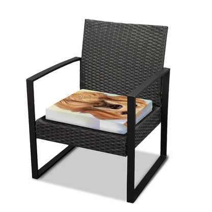 Golden Retriever Portrait Print Outdoor Seat Cushion Cover