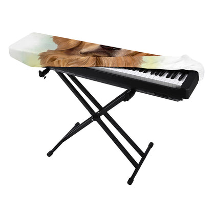 Golden Retriever Portrait Print Piano Keyboard Cover