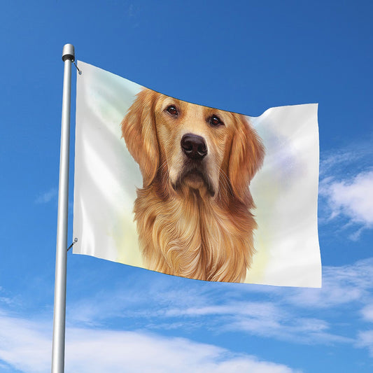 Golden Retriever Portrait Print Polyester Flag