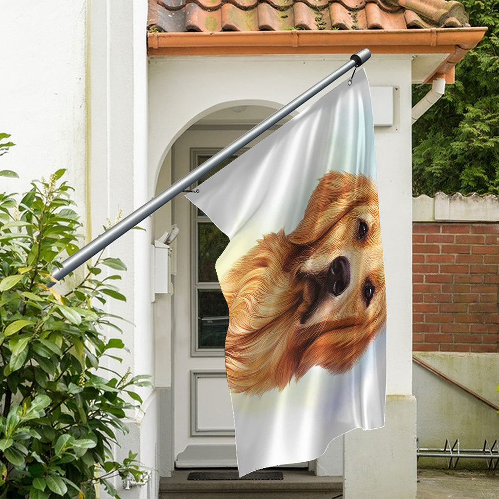 Golden Retriever Portrait Print Polyester Flag
