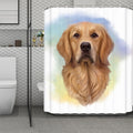 Golden Retriever Portrait Print Polyester Shower Curtain