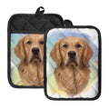 Golden Retriever Portrait Print Pot Holders With Pocket