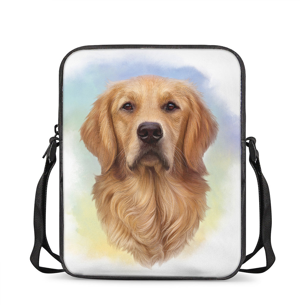 Golden Retriever Portrait Print Rectangular Crossbody Bag