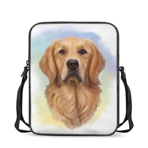 Golden Retriever Portrait Print Rectangular Crossbody Bag