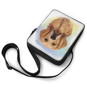 Golden Retriever Portrait Print Rectangular Crossbody Bag