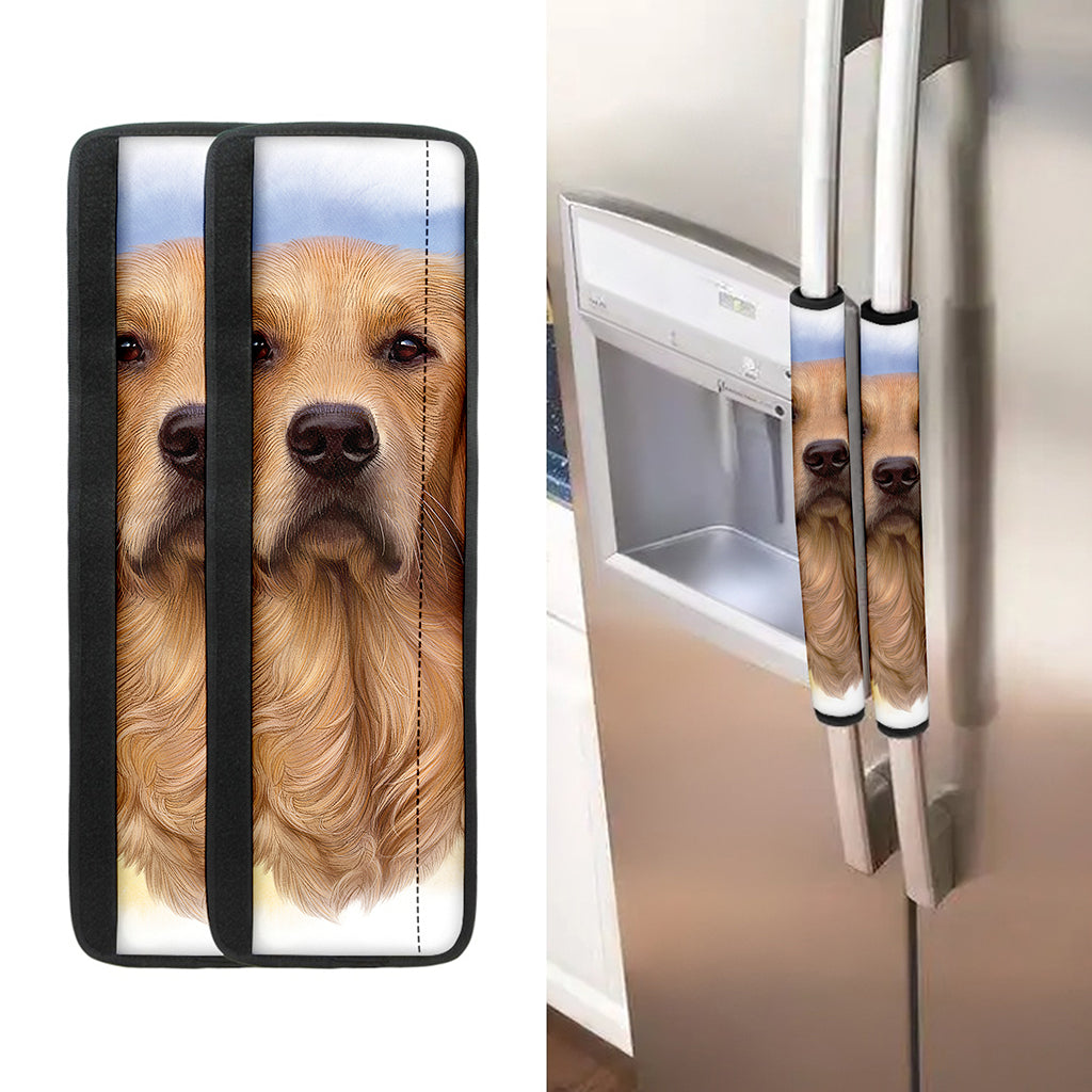 Golden Retriever Portrait Print Refrigerator Handle Covers
