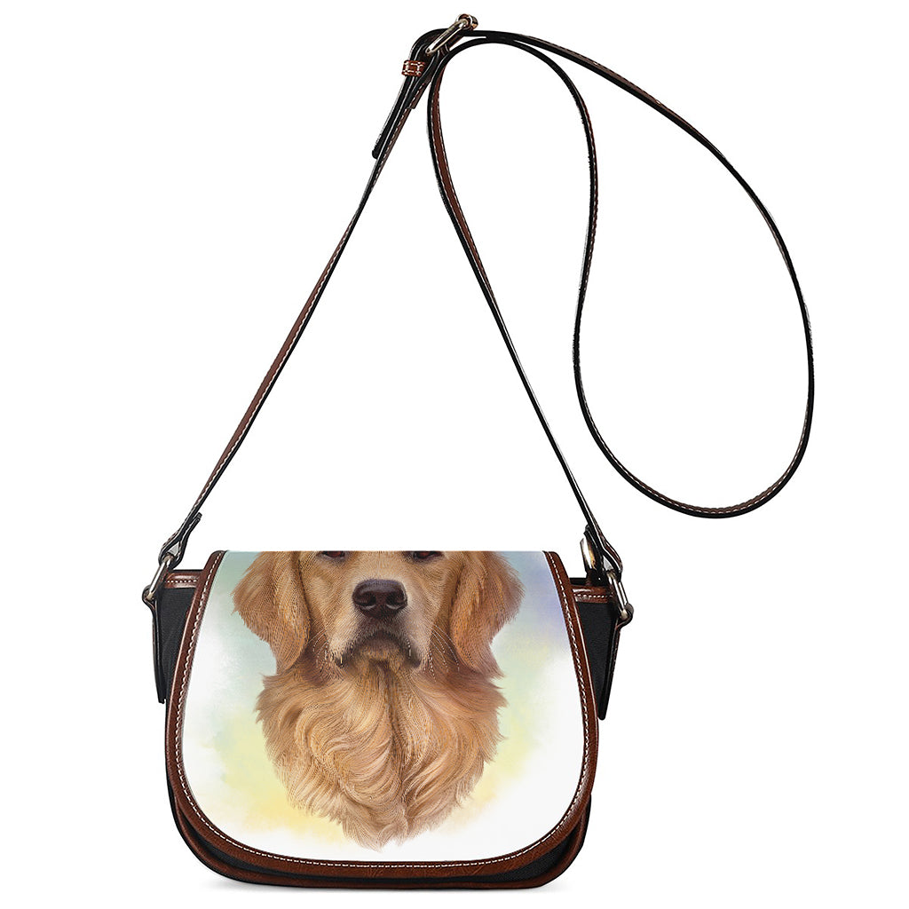 Golden Retriever Portrait Print Saddle Bag