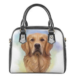 Golden Retriever Portrait Print Shoulder Handbag