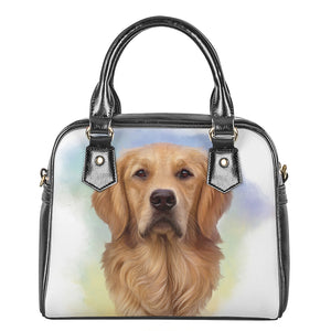 Golden Retriever Portrait Print Shoulder Handbag