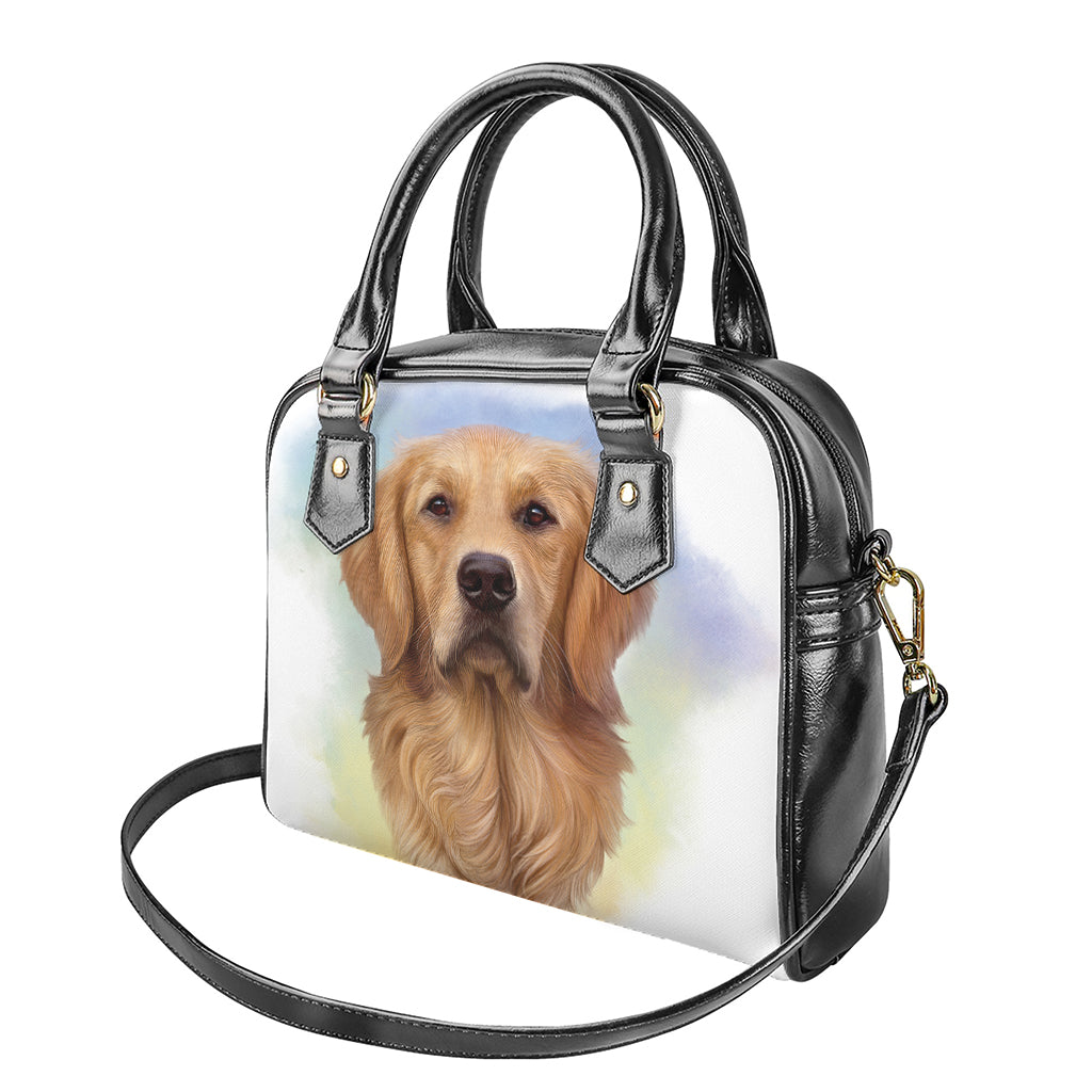 Golden Retriever Portrait Print Shoulder Handbag