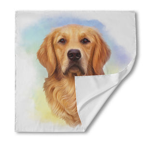 Golden Retriever Portrait Print Silk Bandana