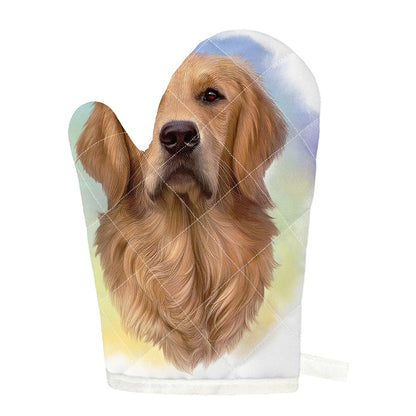 Golden Retriever Portrait Print Single Oven Mitt