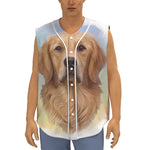 Golden Retriever Portrait Print Sleeveless Baseball Jersey