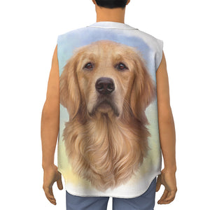 Golden Retriever Portrait Print Sleeveless Baseball Jersey