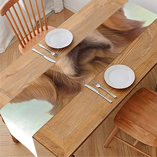 Golden Retriever Portrait Print Table Runner