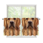 Golden Retriever Portrait Print Tier Curtains