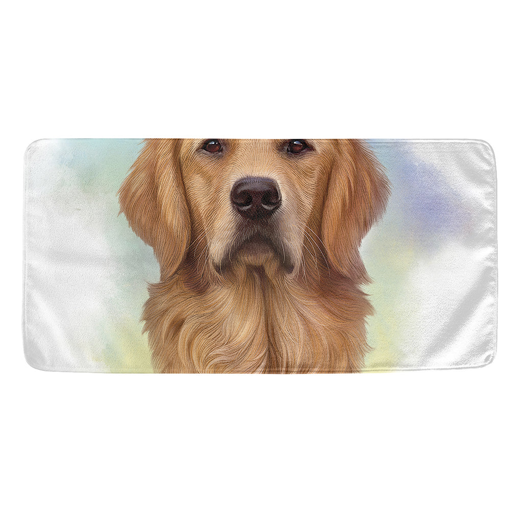 Golden Retriever Portrait Print Towel