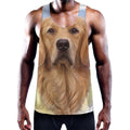 Golden Retriever Portrait Print Men's Workout Tank Top